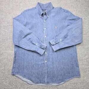 Ralph Lauren Men’s XXL Chambray Shirt Button Down Denim Flesh Pony